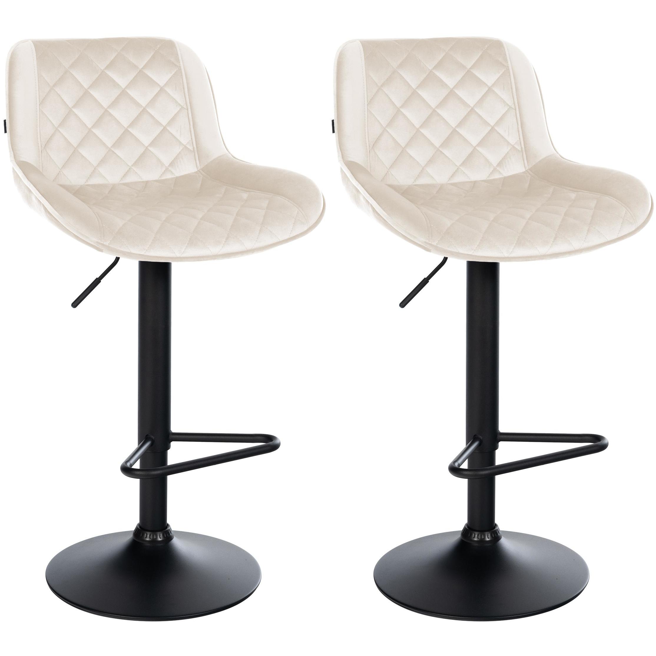 2er Set Barhocker Kasson Samt