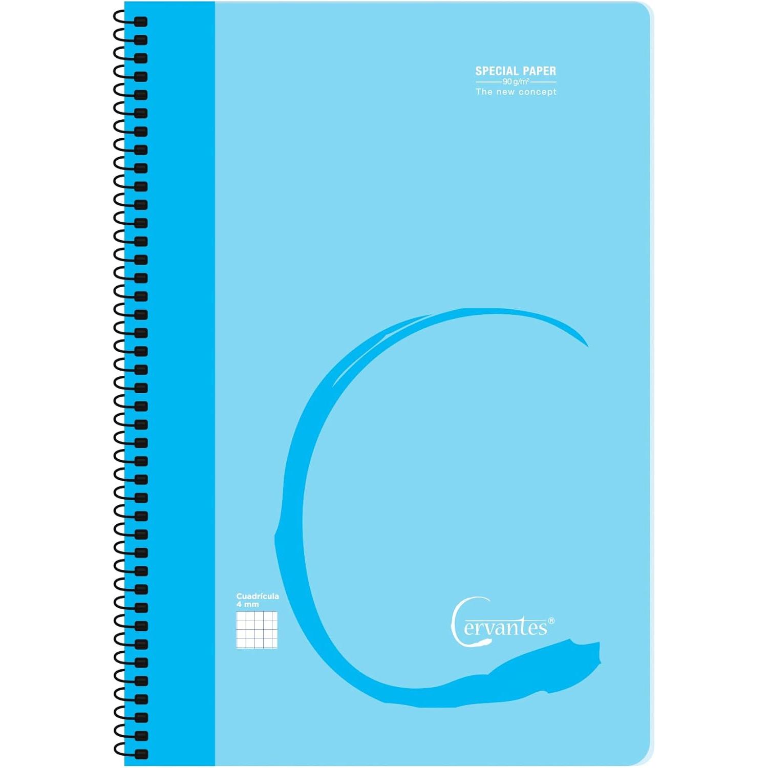 C.A | Cuaderno con Espiral A4 | Cuadrícula 4x4 mm | 80 Hojas 90g | Tapa Plástica | Resistente y Duradero