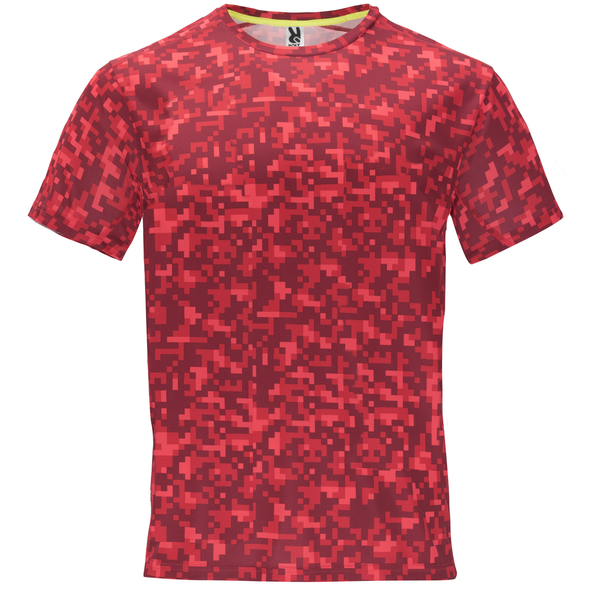 ROLY - ASSEN camiseta técnica de manga corta estampada pixelado de tejido suave, ligero y transpirable, fácil secado