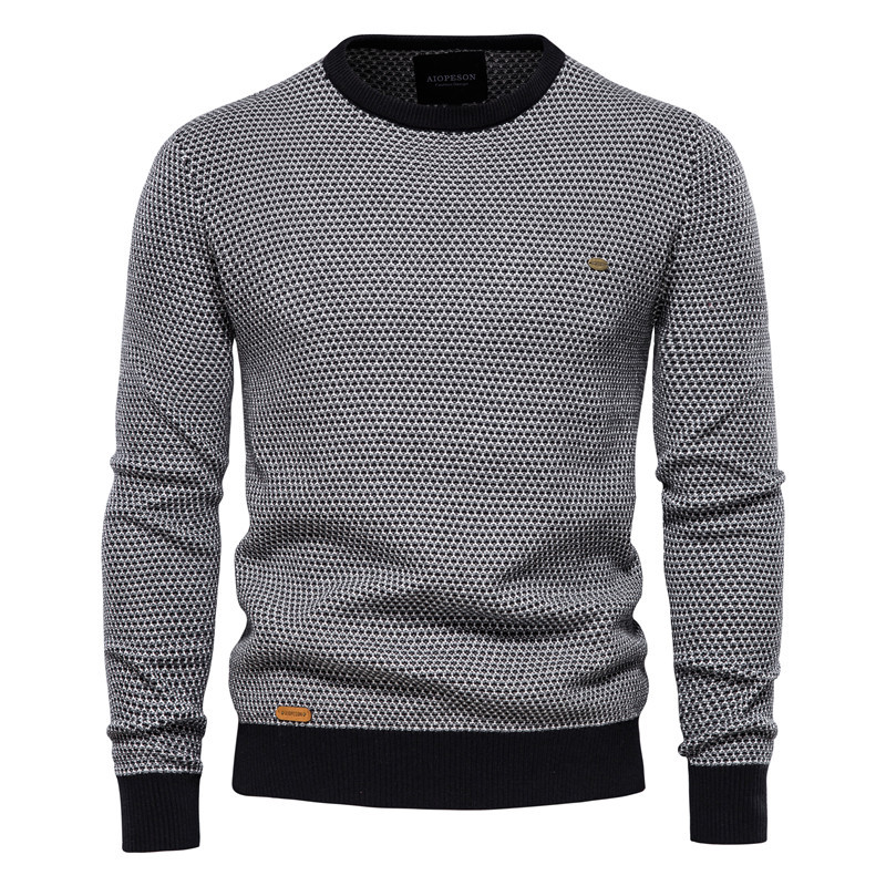 TK Top de punto para hombre, jersey personalizado con cuello redondo para otoño e invierno