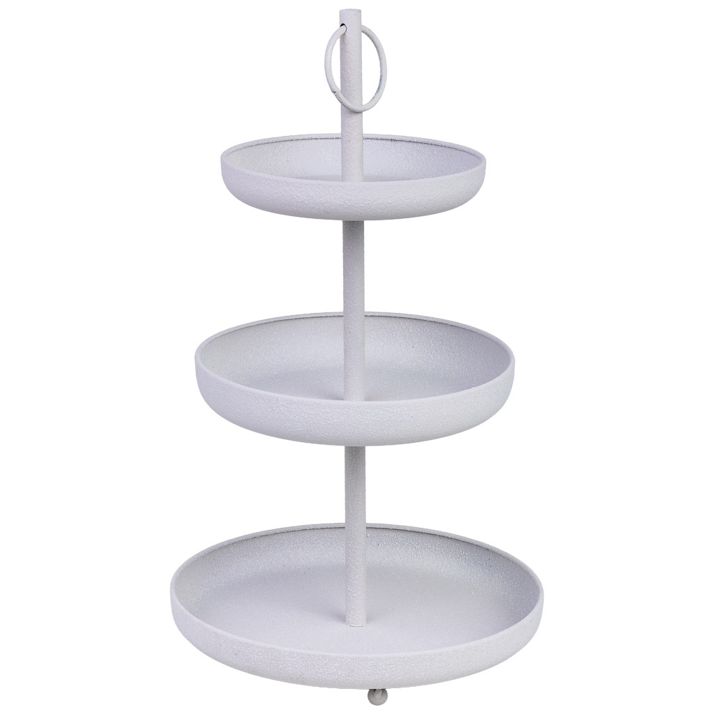 Wonderlust Deco - Bandeja de metal decorativa 30x30x50h cm Gris 30x30x50h cm