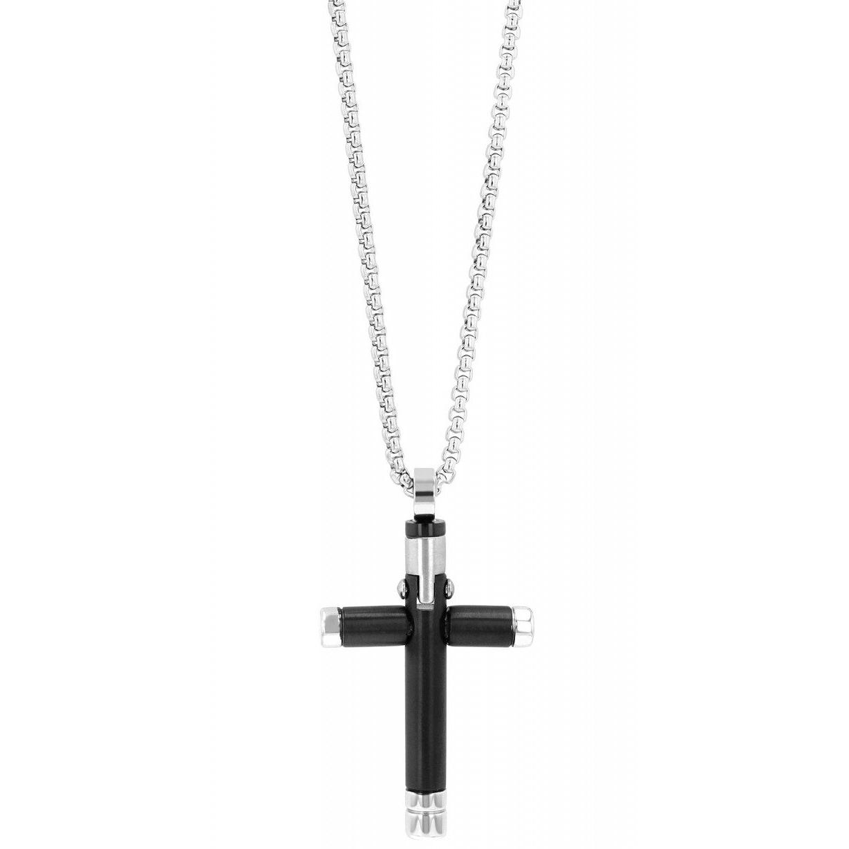 Akzent® Collar com Pendente Preto em Aço Inoxidável Hipoalergênico