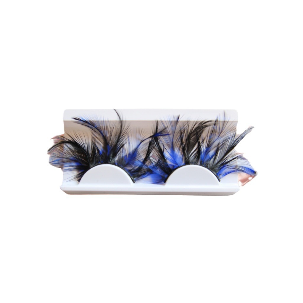 Pestañas postizas extravagantes de colores para Halloween - Pestañas de plumas para maquillaje escénico y disfraces