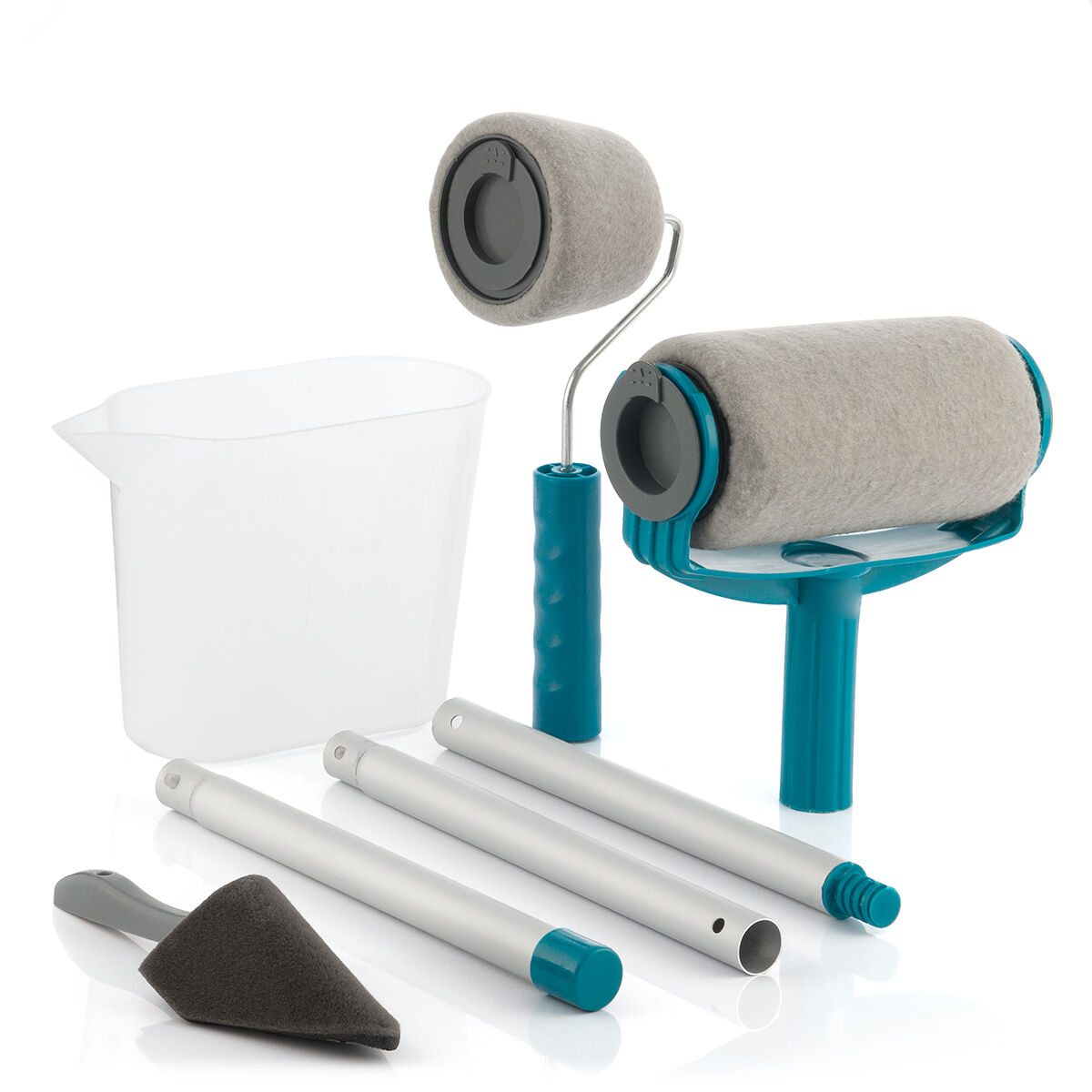 Rodillo de Pintura con Depósito Antigoteo – Kit Profesional con Extensión, Recargable y Lavable para Paredes y Techos