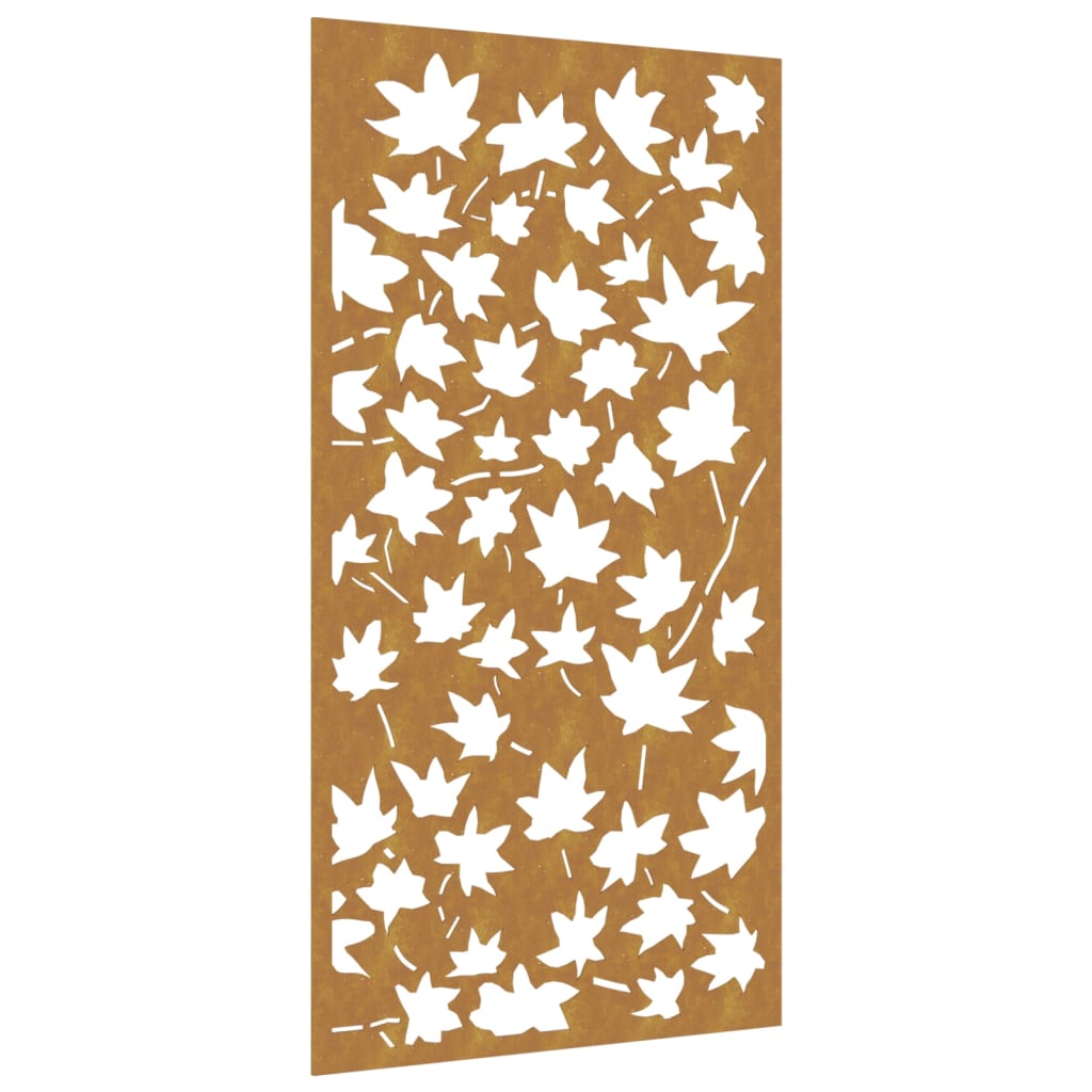 vidaXL Adorno de pared jardín acero corten diseño hoja arce 105x55 cm