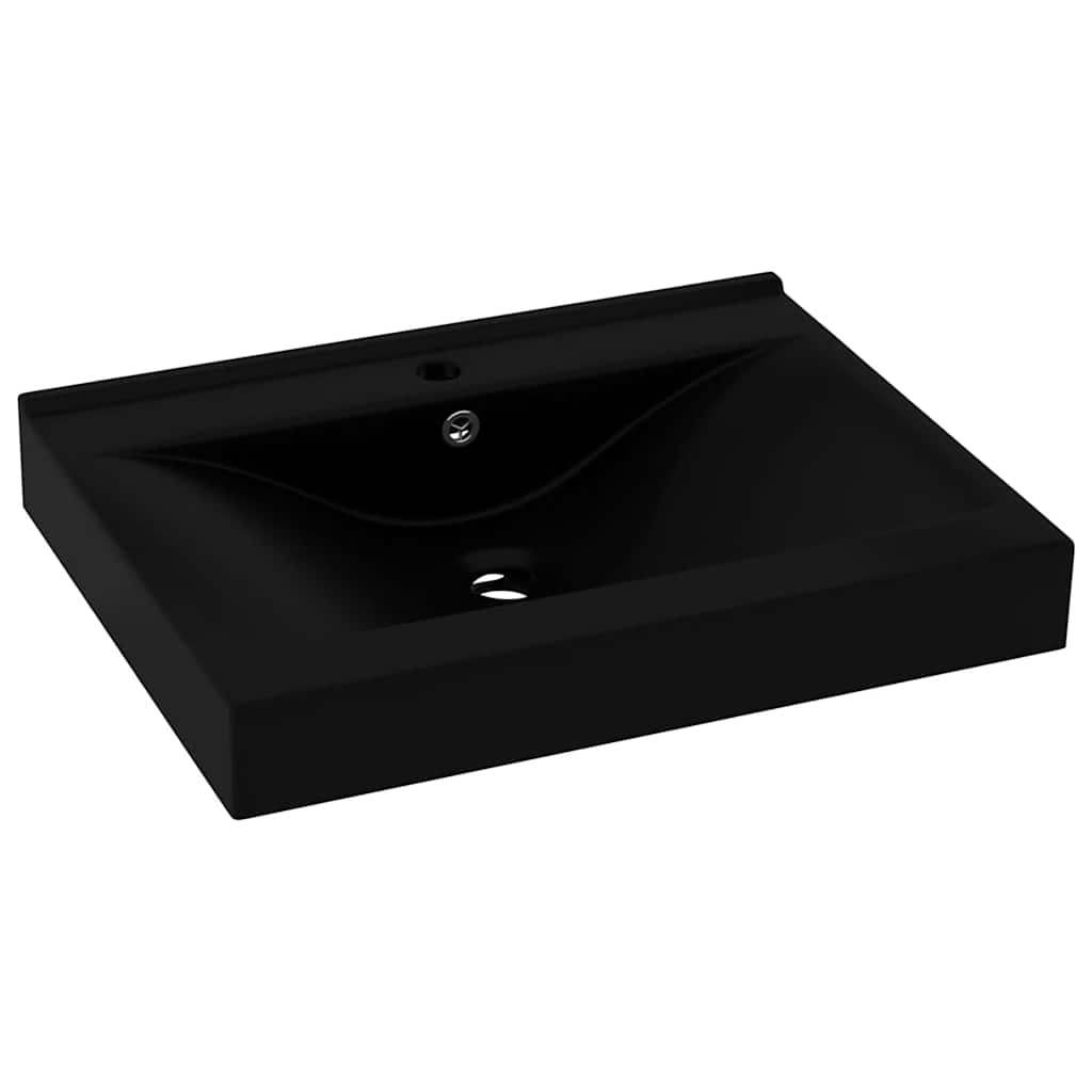 vidaXL Lavabo de lujo con grifo cerámica 60x46 cm