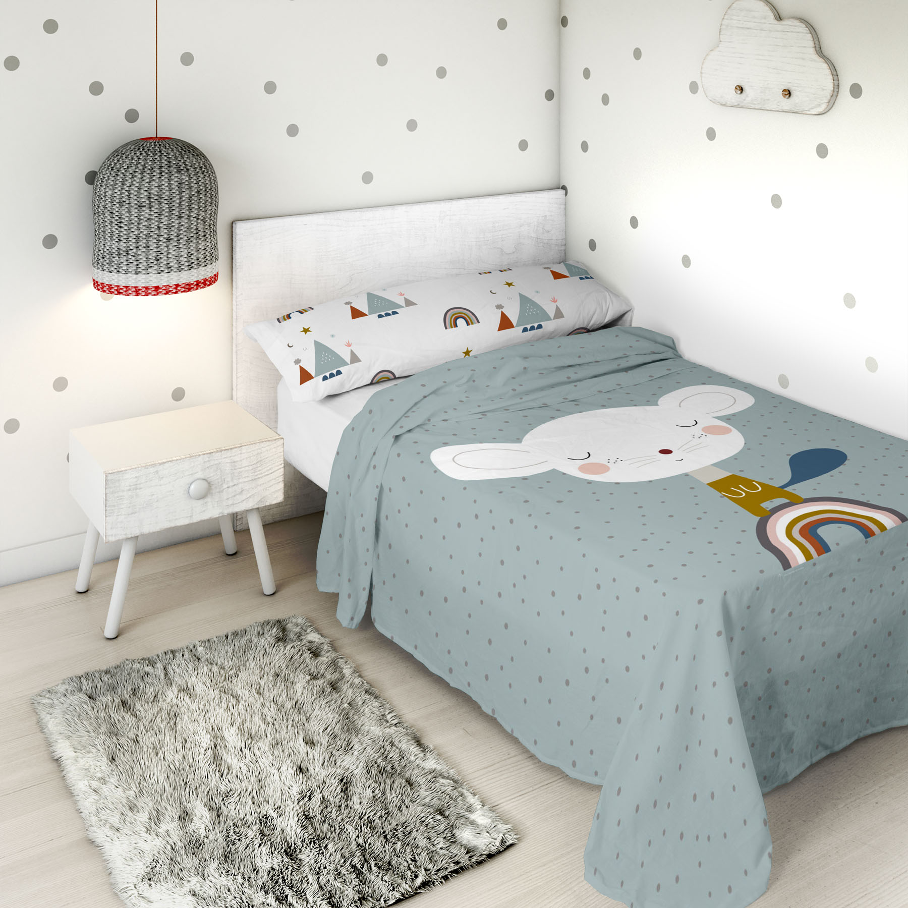 HACIENDO EL INDIO - Juego de Sábanas Infantil Estampado 2 Piezas 100% Algodón Extrasuave - Set de 2 Piezas Incluye Encimera y 1 Funda de Almohada - Cama 90/105 cm - Fabricado en España