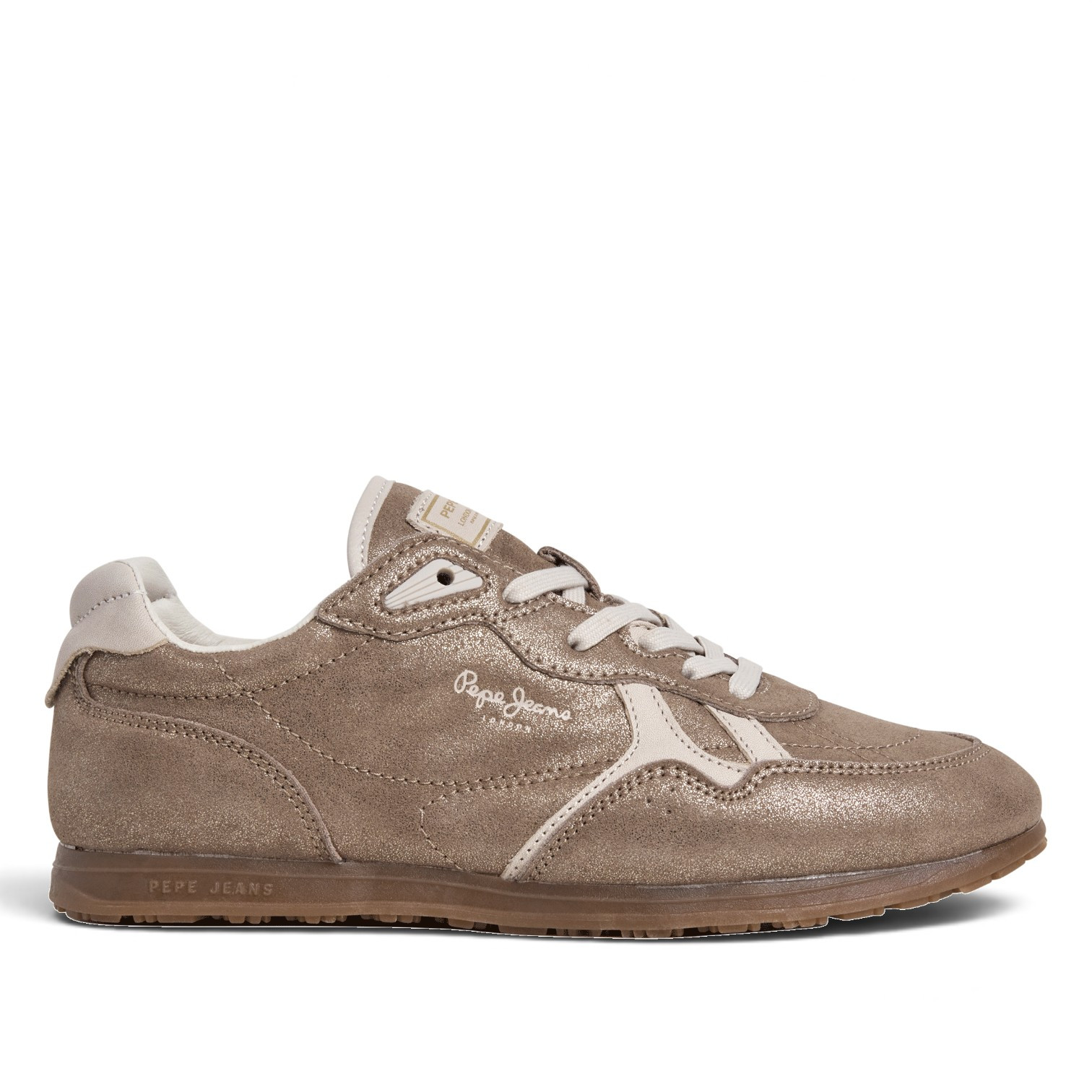 Zapatillas Pepe Jeans Daze de mujer doradas de ante con acabado brillante