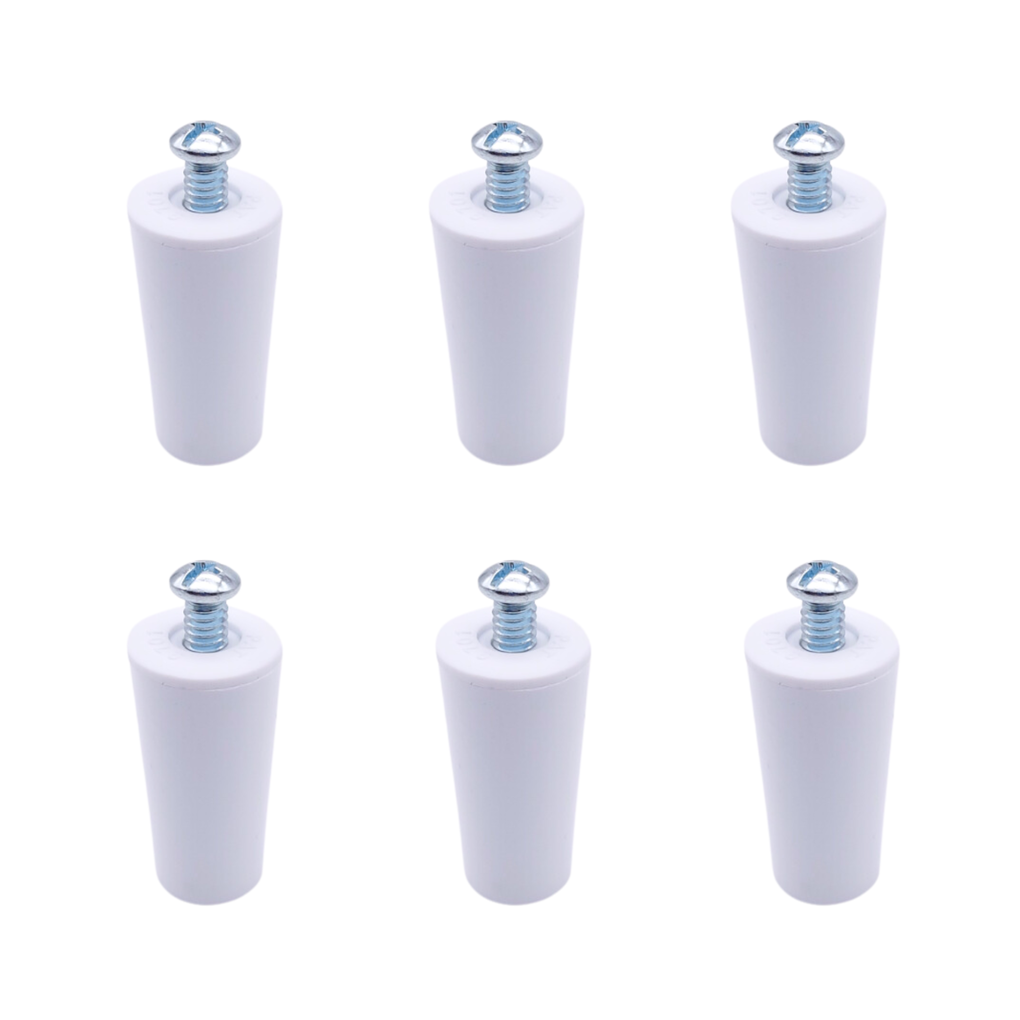 Gaviota  Topes persiana Blancos para 40mm, con Arandela y Tornillos, Lote de 6 Unidades