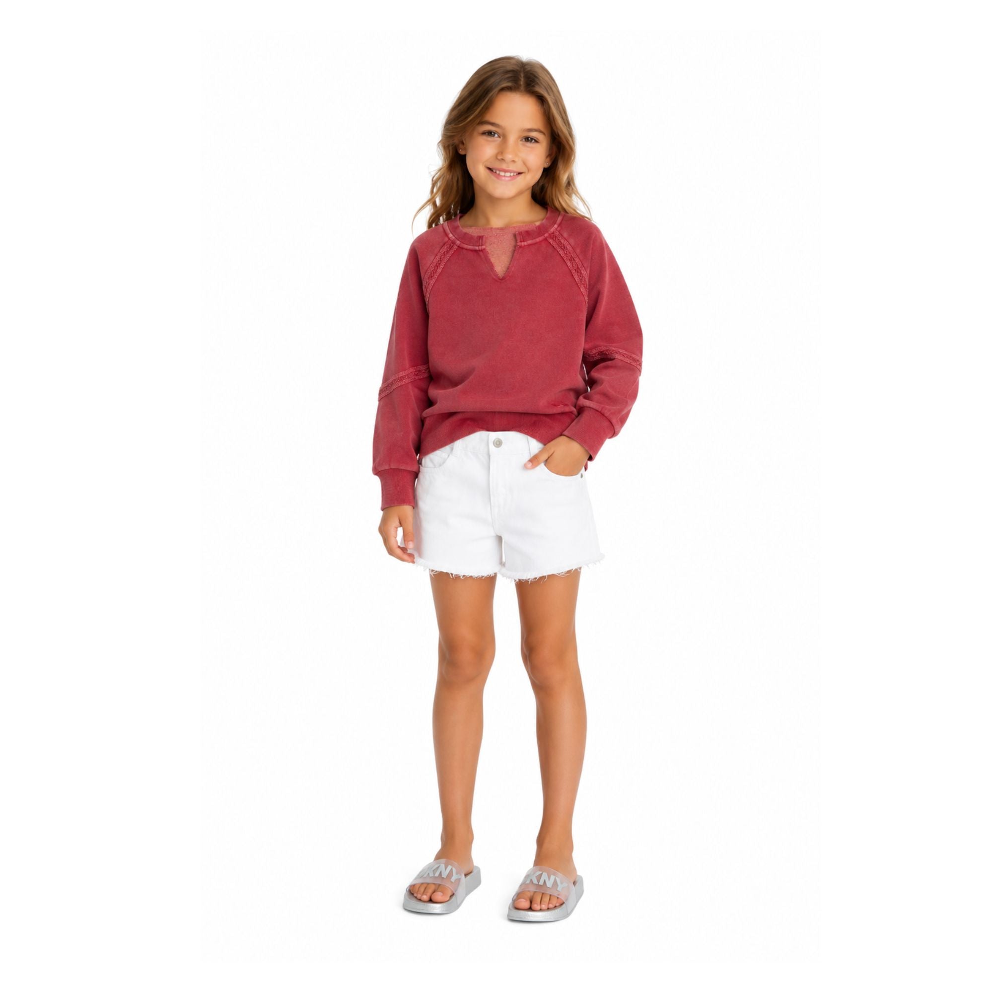 Pepe Jeans – Patty Pg80000011C0-000 – Shorts Vaqueros Blancos 100% Algodón De Corte A - Niña