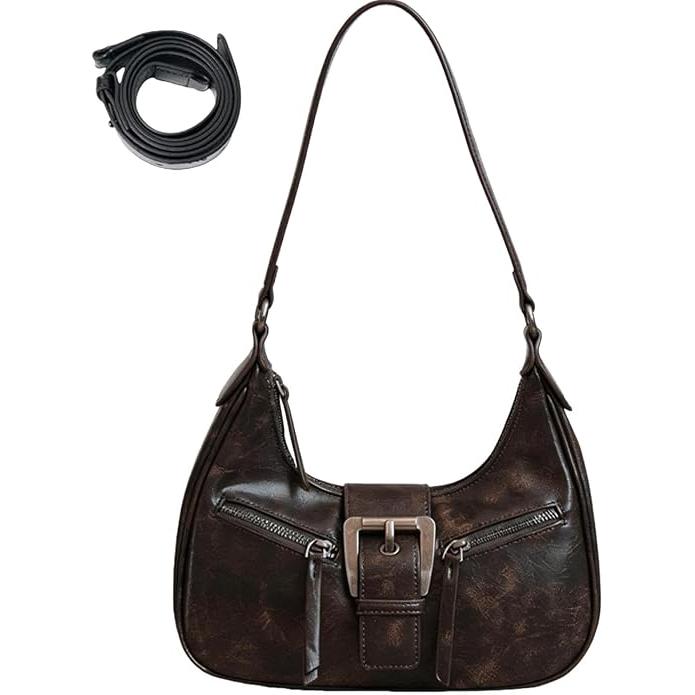 Bolso de hombro pequeño para mujer, estilo vintage, piel vegana, bolso de estilo único