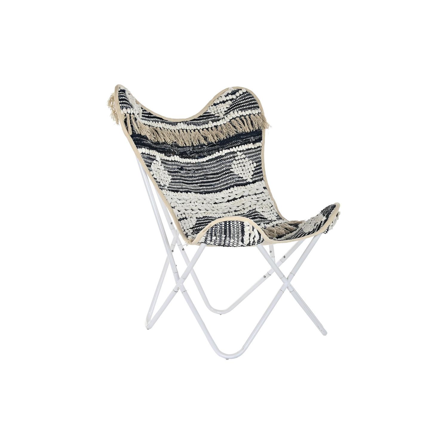 SILLON ALGODON HIERRO 74X65X90 MARIPOSA BLANCO FIJALO LD193910