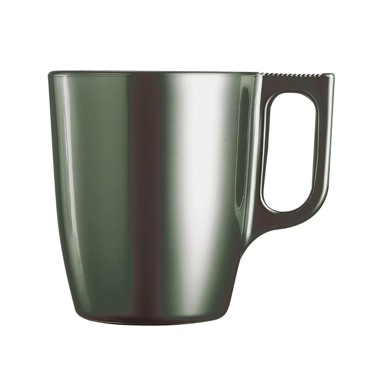 LUMINARC FLASHY Mug Vidrio 25CL Verde Brillo Fabricado en Francia Reciclable