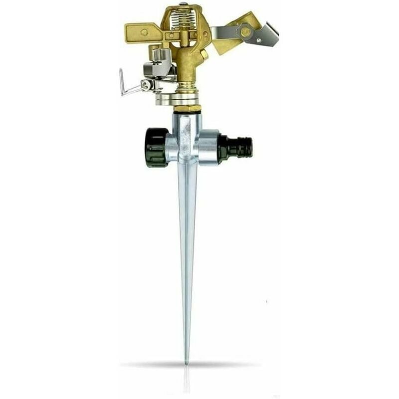 CA 1 aspersor de jardín de 360 grados, resistente, de impacto, con punta de metal para regar plantas, flores y verduras.