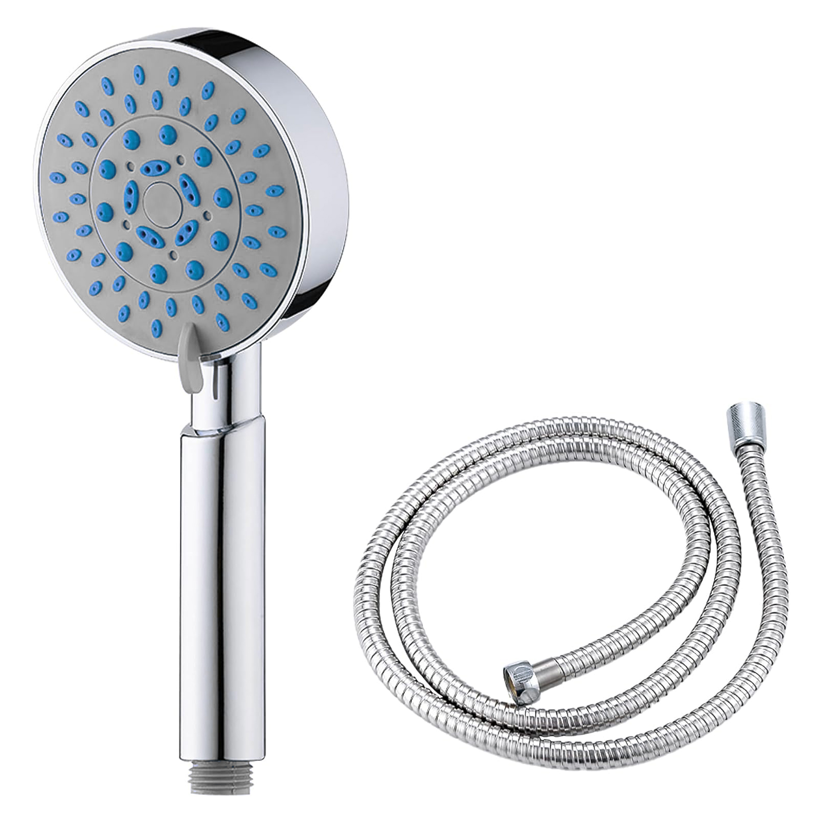 TK Alcachofa de Ducha, Cabeza de Ducha Ahorro de Agua Extraíble, Spray Ducha Alta Presión, Cabezal de Ducha de Mano con 5 Chorros Ajustables, telefono de ducha, telefonillo para baño, rociador de ducha regulable (Con manguera de 1.5m o 2m OPCINAL)