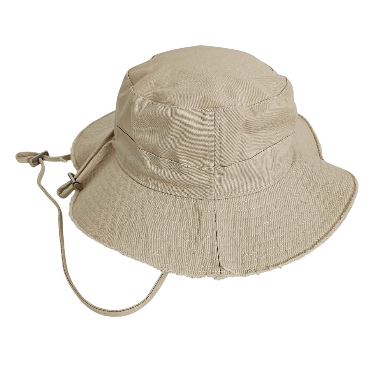 Gorro Vintage | Bucket Hat Beige Deshilachado | Sombrero Pescador Hombre Mujer Ajustable Algodón Sostenible | Kebedo Moda