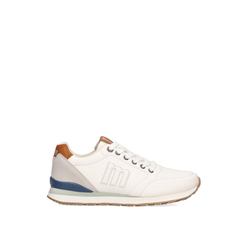 Zapatillas Casual Mustang - Hombre - Suela Plana - Modelo 84697 - Color Blanco