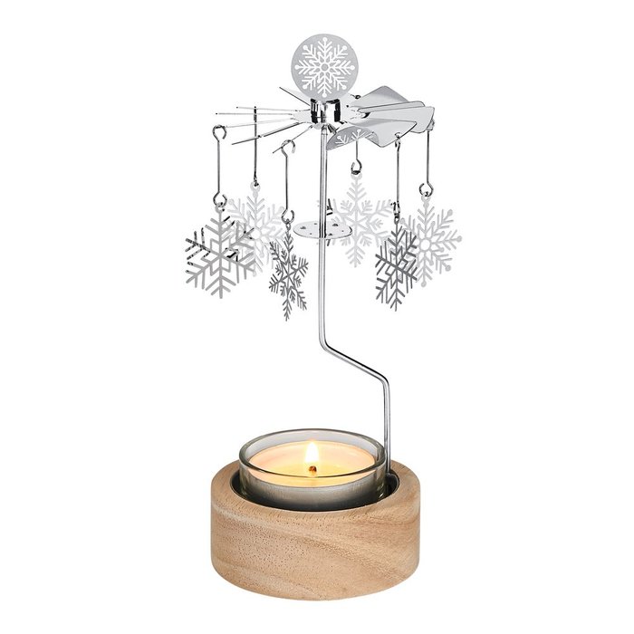 MOSES PORTAVELA CARRUSEL SNOWFLAKE NAVIDAD NAVIDAD 4x9x17 Cms.