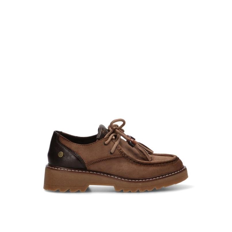 Nautico Kiova Mocasin Cómodas Amarpies - Mujer - Cuña Media - Modelo Ajc31162 - Color Taupe