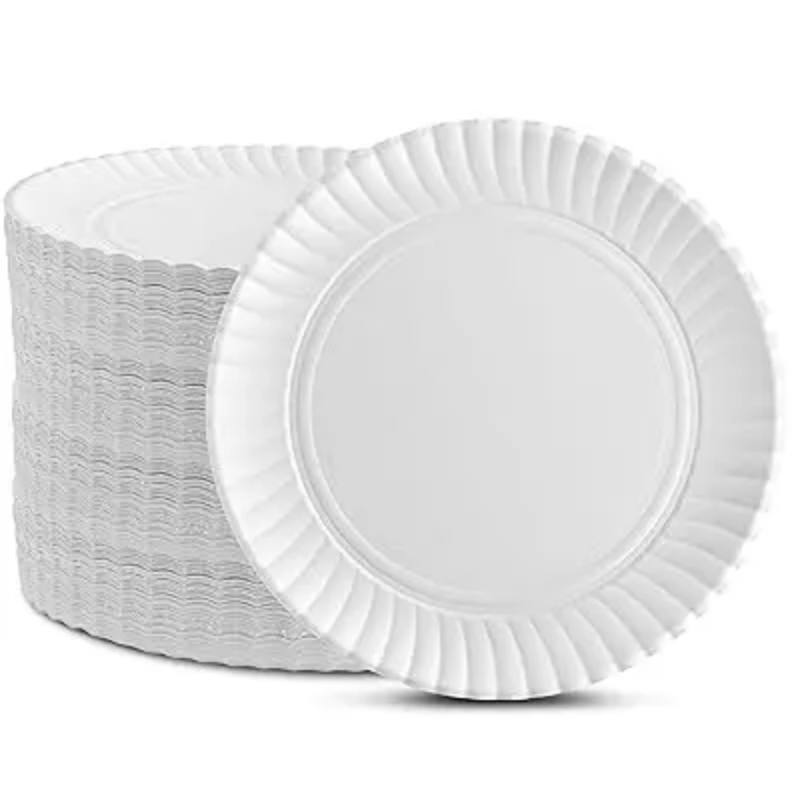 AllPerfect Shop | White Round Cardboard Trays, Disposable Paper Trays with Lace, Multiple Sizes Available, Versatile for Snacks, Salads, Dinners, Birthday Parties