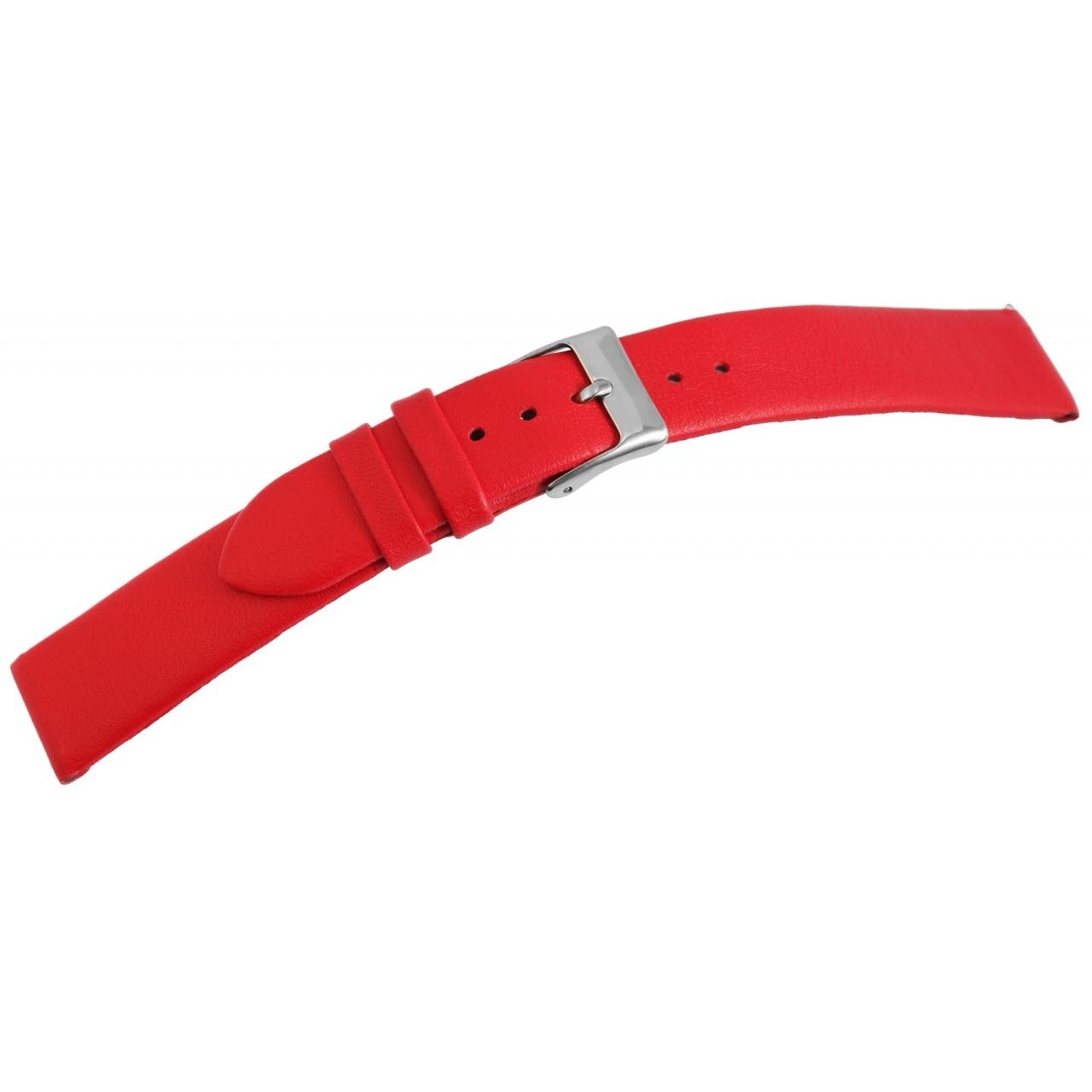 Mestre Artesão® Bracelete de Reloj em Couro Genuíno Vermelho - 16mm