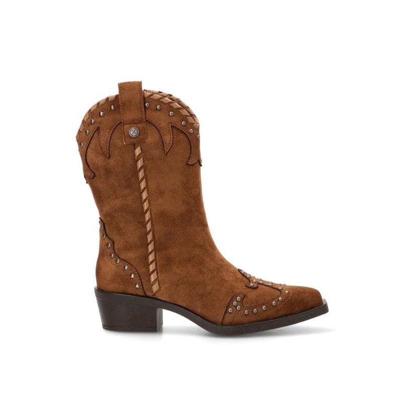 Bota Campero Xti - Mujer - Tacón Medio - Modelo 146477 - Color Camel