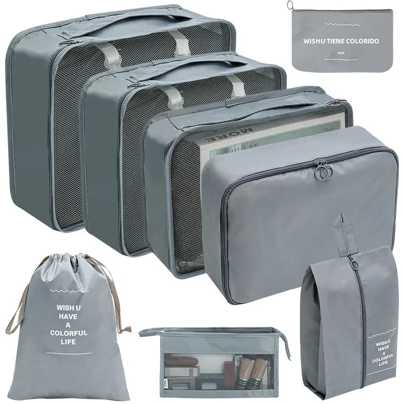 Om Home Juego De Bolsas Organizadoras De Viaje 7/8/9/10 Pcs Cubos De Empaque Portátiles Para Maleta Ropa Y Zapatos Organizador De Bolsos