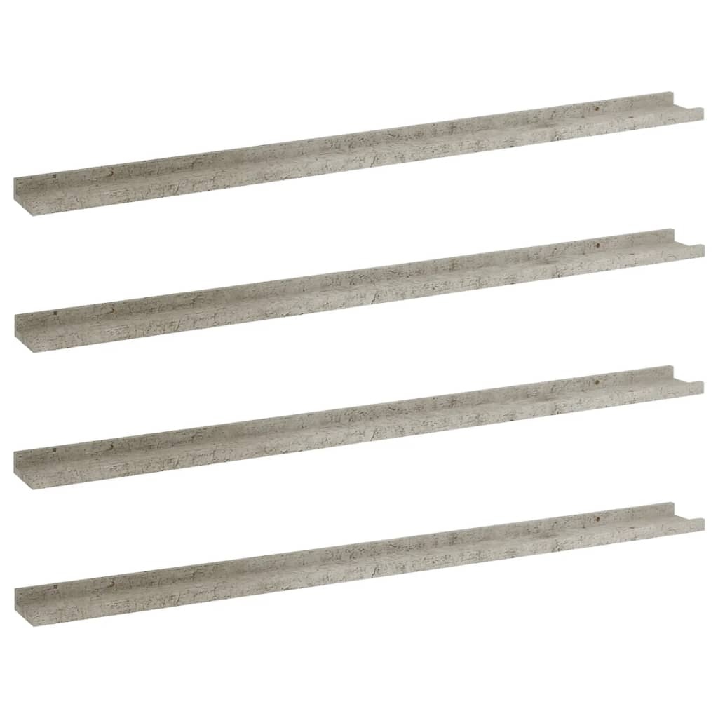 Vidaxl Estantes de Pared 4 Unidades 115x9x3 Cm Blanco Brillante