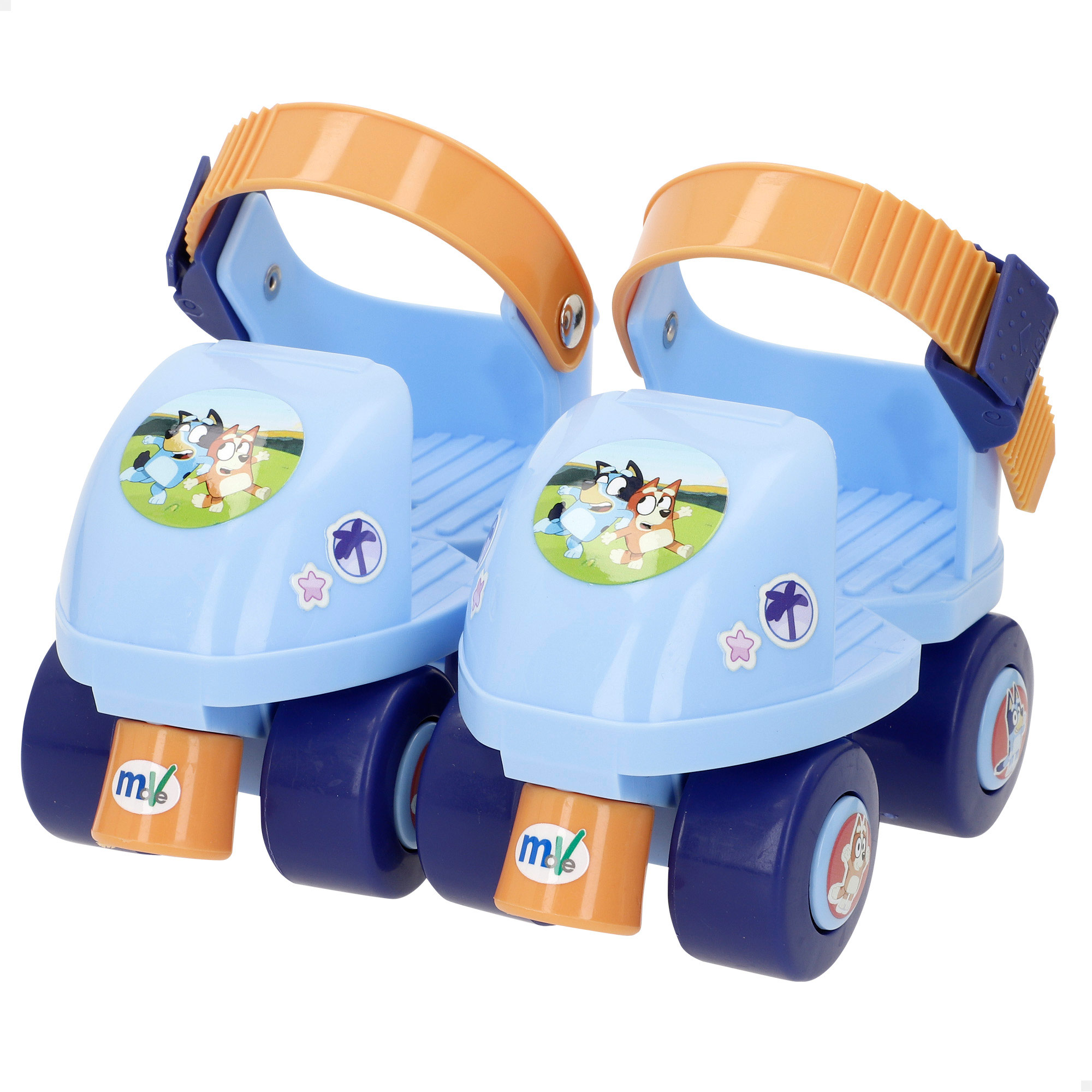 Bluey Patines 4 ruedas, talla 22 a 29, máx. 20 kg, niños +3 años, medidas, talla ajustable, freno delantero, diseño colorido, desarrollo de la motricidad fina y estabilidad, actividades exterior, juegos para niños, deportes niño