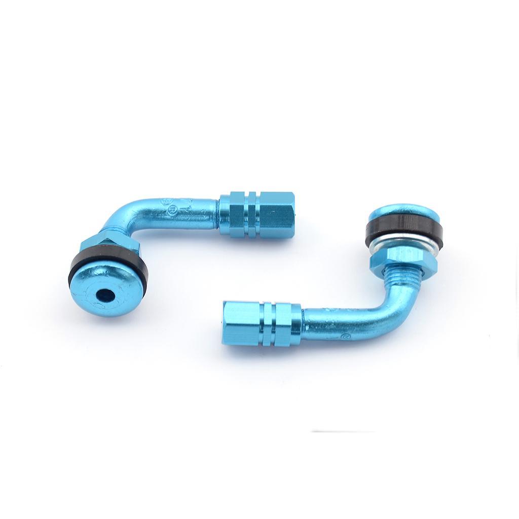 Kit 2 Válvulas Acodadas 90º Moto Anodizadas Schrader 952AZ