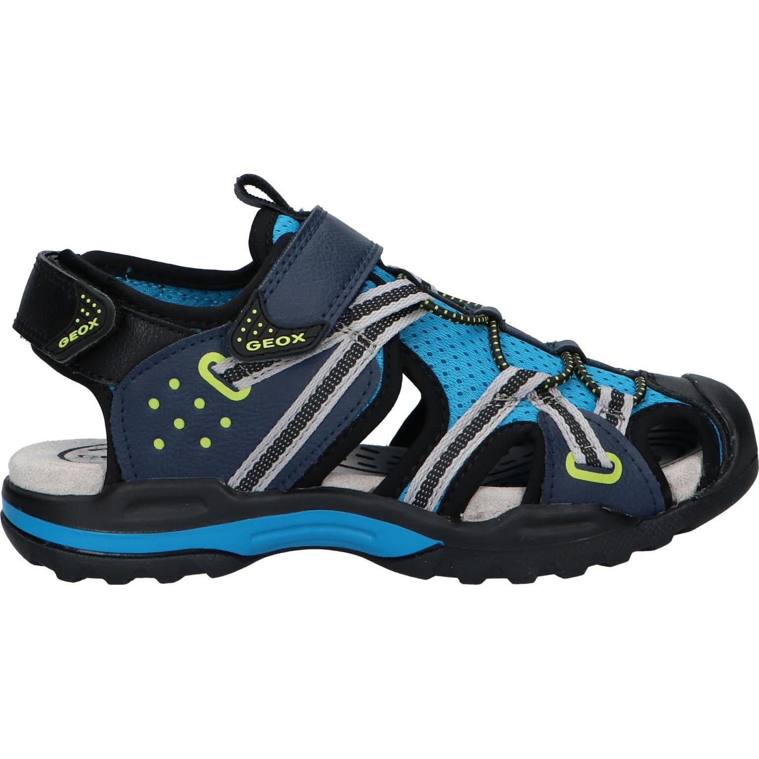 GEOX J920RB 0ME14 J BOREALIS C0064 BLUE-BLACK Boy and Girl Sandals
