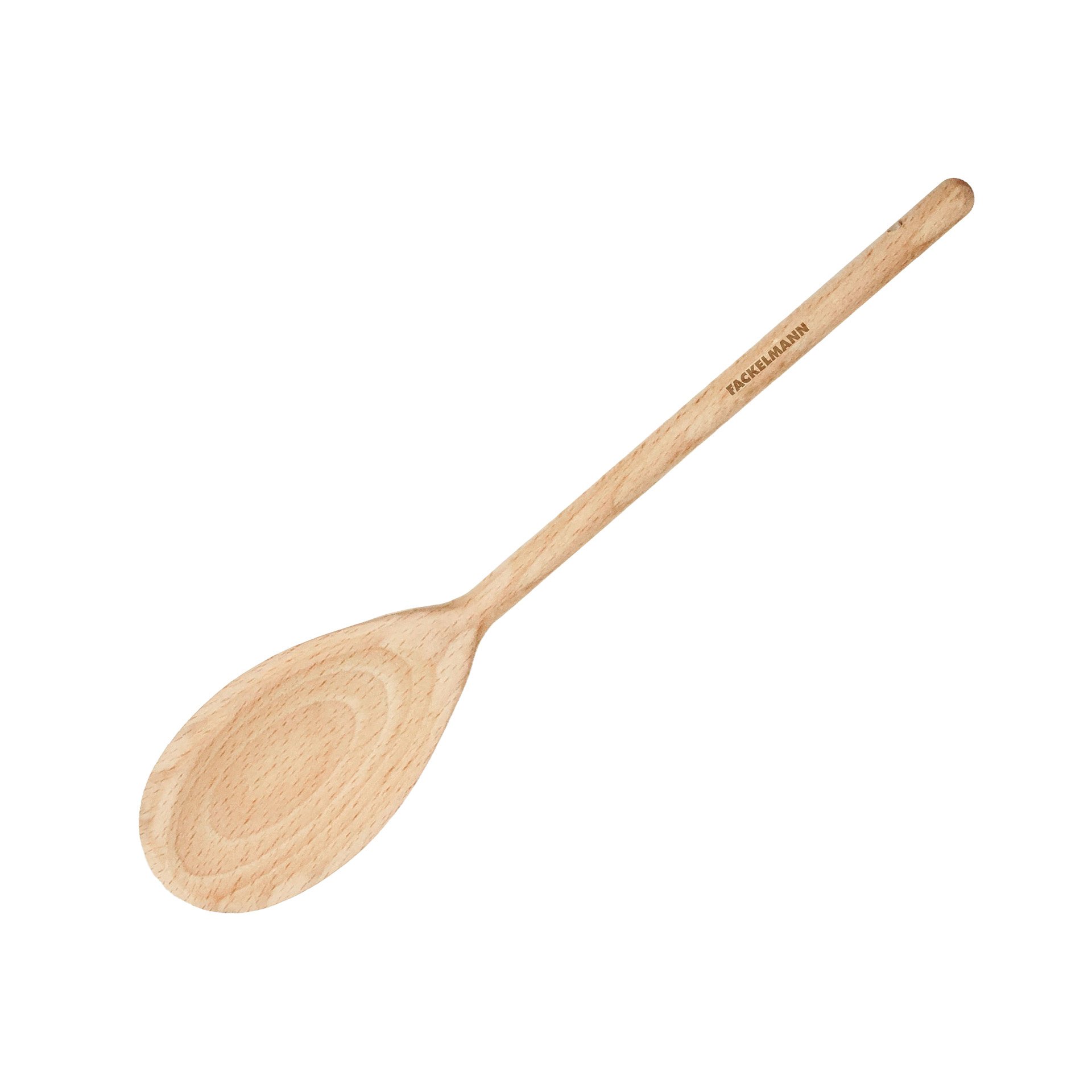 Fackelmann Cuchara de madera de cocina para remover y mezclar los alimentos, Madera de Haya, Utensilios de cocina de madera, Color Natural, 25x4, 5cm, 1ud