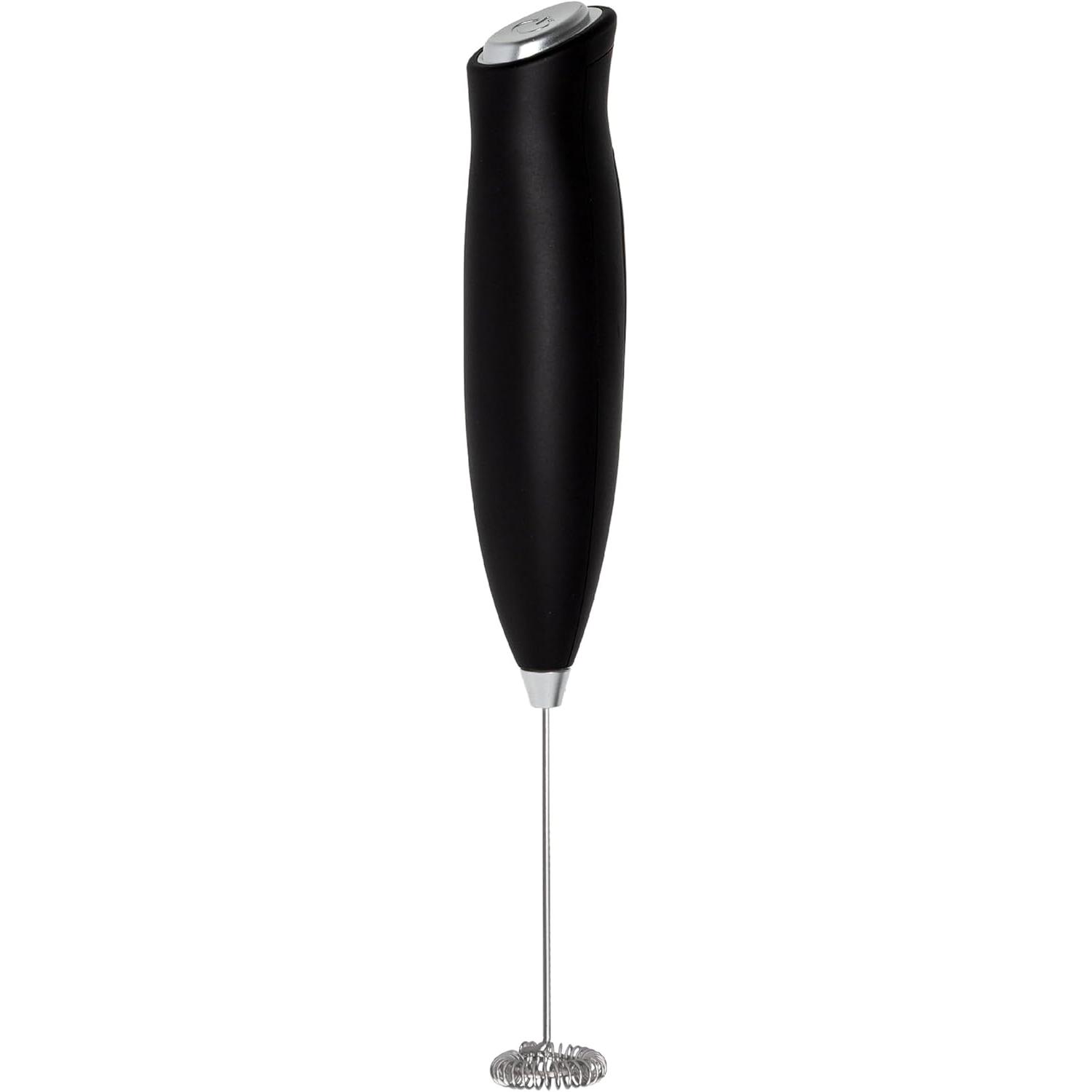 Espumador de leche eléctrico de mano, batidor espumador portátil con varilla de acero inoxidable, ideal para capuchino, café latte, frappé y chocolate caliente, batidor de leche para uso doméstico