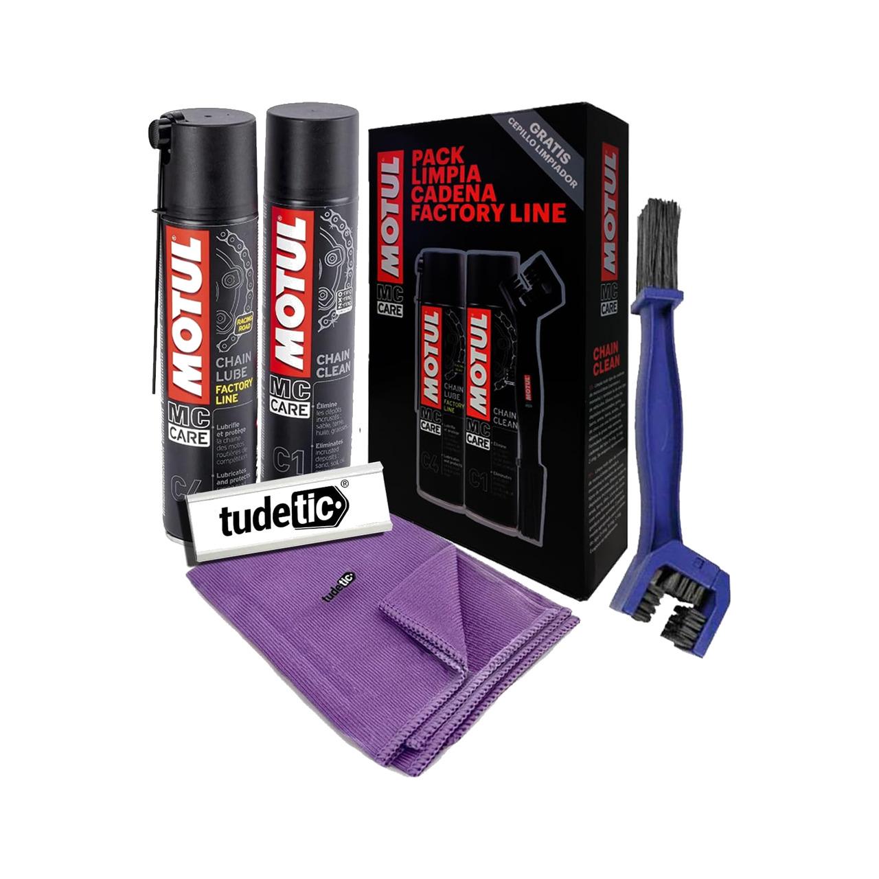 - Kit Limpiador Y Lubricante Para Cadena Moto Racing Road C1 C4 400 Ml + Cepillo Limpieza + Gamuza Microfibra 30X40 Cm  Set Mantenimiento Cuidado Moto KIT-A-1