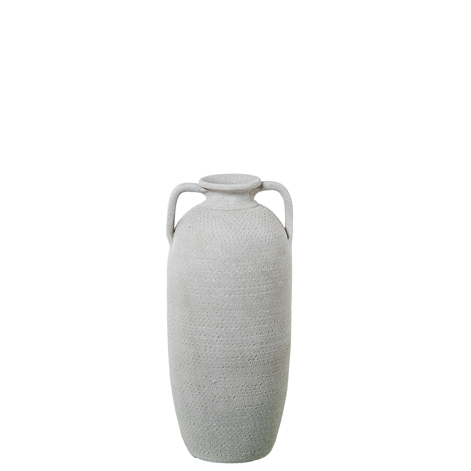 Jarron ceramica con asas 50cm blanco arena 19x50cm