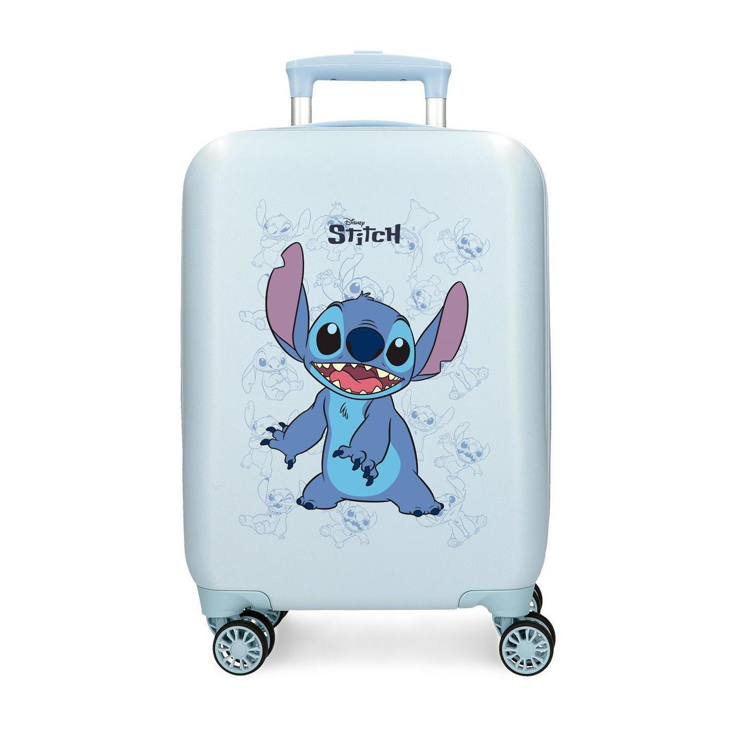 Maleta Happy Stitch Disney Color Celeste 50x33x20cm. ABS Equipaje de Mano Joumma
