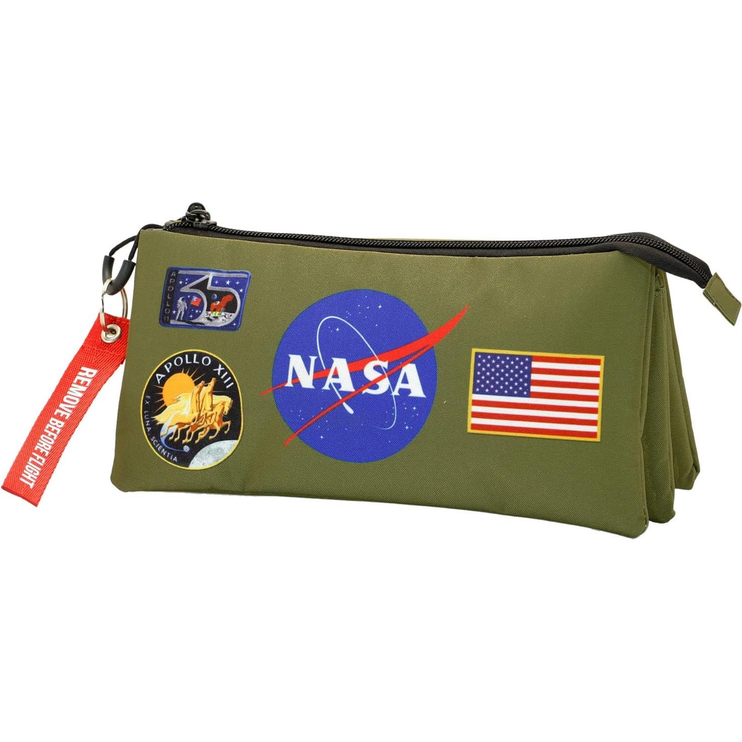 Nasa Karactermania Estuche Portatodo Triple Khaki