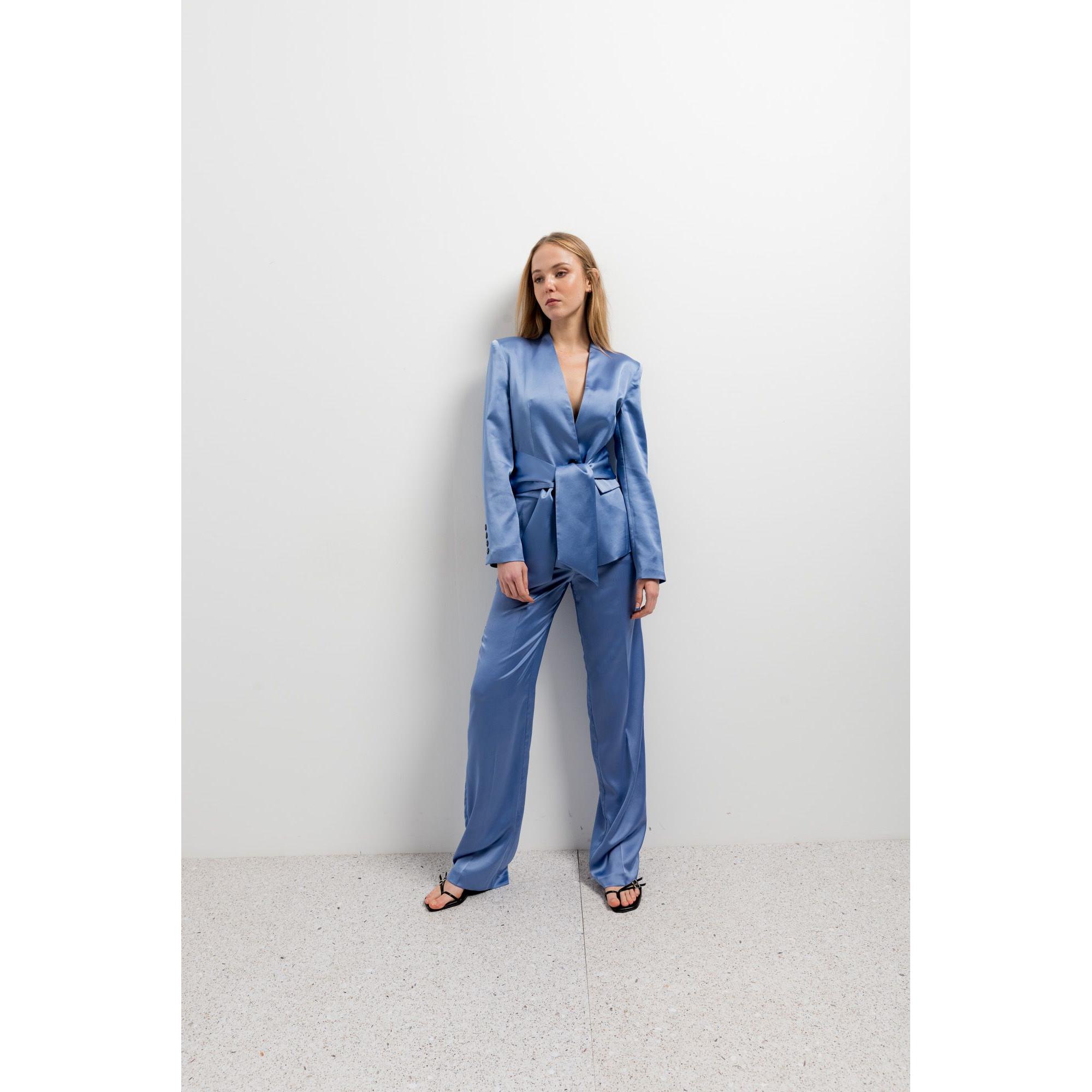 Emarola & Co - Pantalón mujer de satén con diseño elegante y brillo sutil, tejido fluido y silueta estilizada, perfecto para combinar con blusas o tops en looks refinados y versátiles
