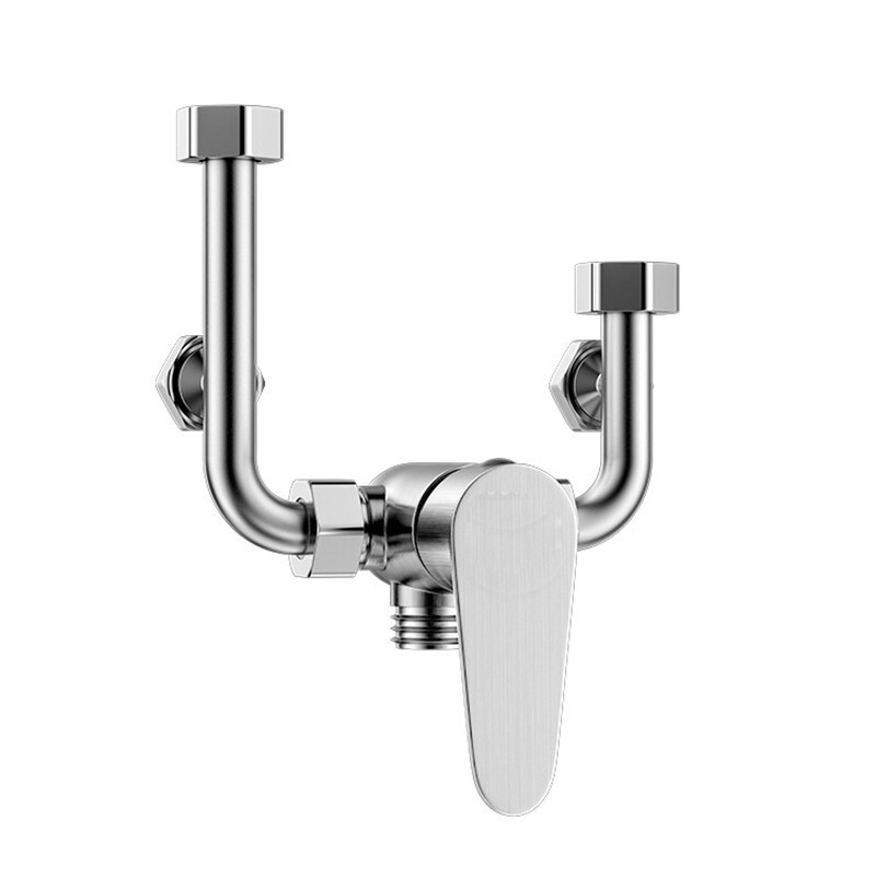 Mezclador de Calentador de Agua Eléctrico de Acero Inoxidable 304 con Válvula en Forma de U - Montado en la Pared - Grifo de Ducha Fría y Caliente de Tres Vías