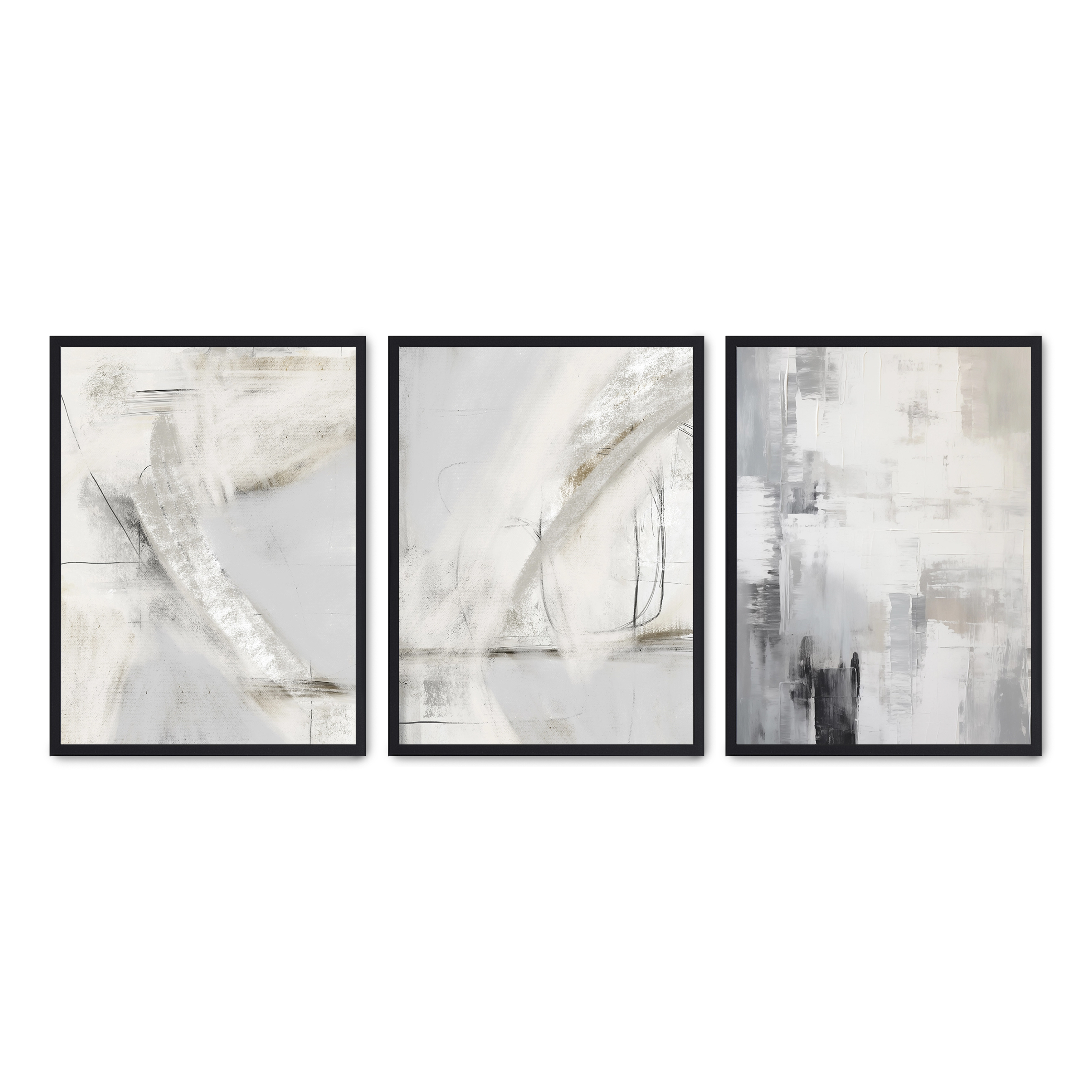 Set compuesto por tres cuadros con marco negro 30x40cm, Póster impreso en papel de calidad premium de 180gr, montado en marco de madera MDF con acabado en color negro, SETS