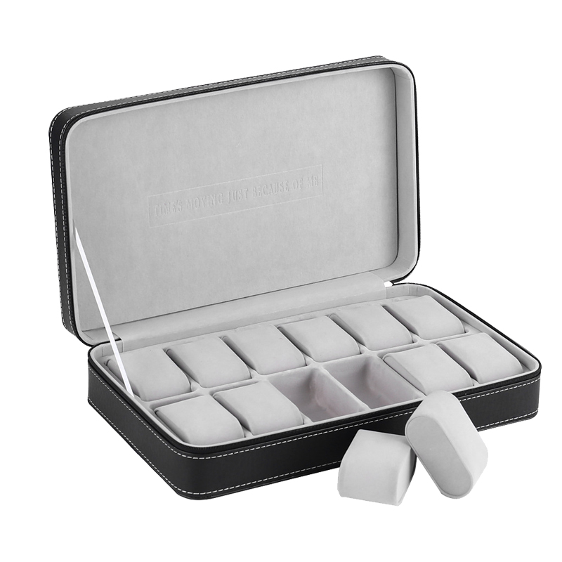TK Caja De Relojes De Lujo Para Viaje Cierre De Cremallera Organizador De Almacenamiento Para Hombres Y Mujeres Caja De Exhibición De Joyería De PU Cuero