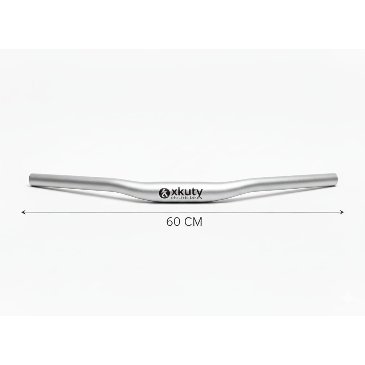 Manillar Universal XKUTY 600mm (60cm) de Aluminio Reforzado | Para Bicicleta MTB, Carretera y Ciclomotor | Colores: Negro, Plata, Blanco