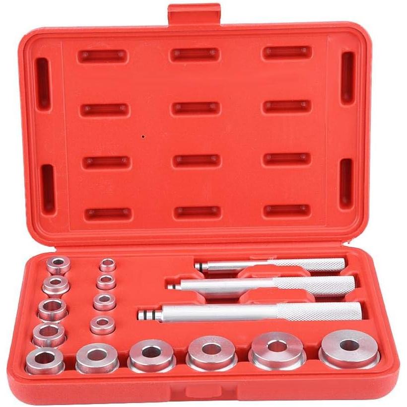 Wheel Bearing Tool Set, 17Pcs Wheel Bearing Puller Tool Aluminum Bearing Tool, Silver, 25x17x5cm