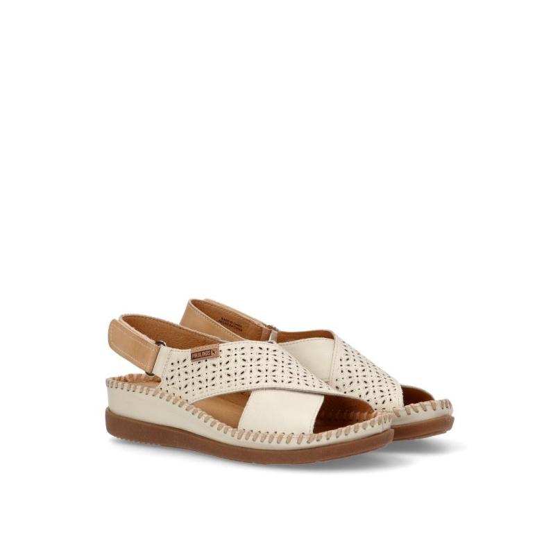 Sandalia Cómodas Pikolinos - Mujer - Cuña Media - Modelo W8k-0848c1 - Color Blanco