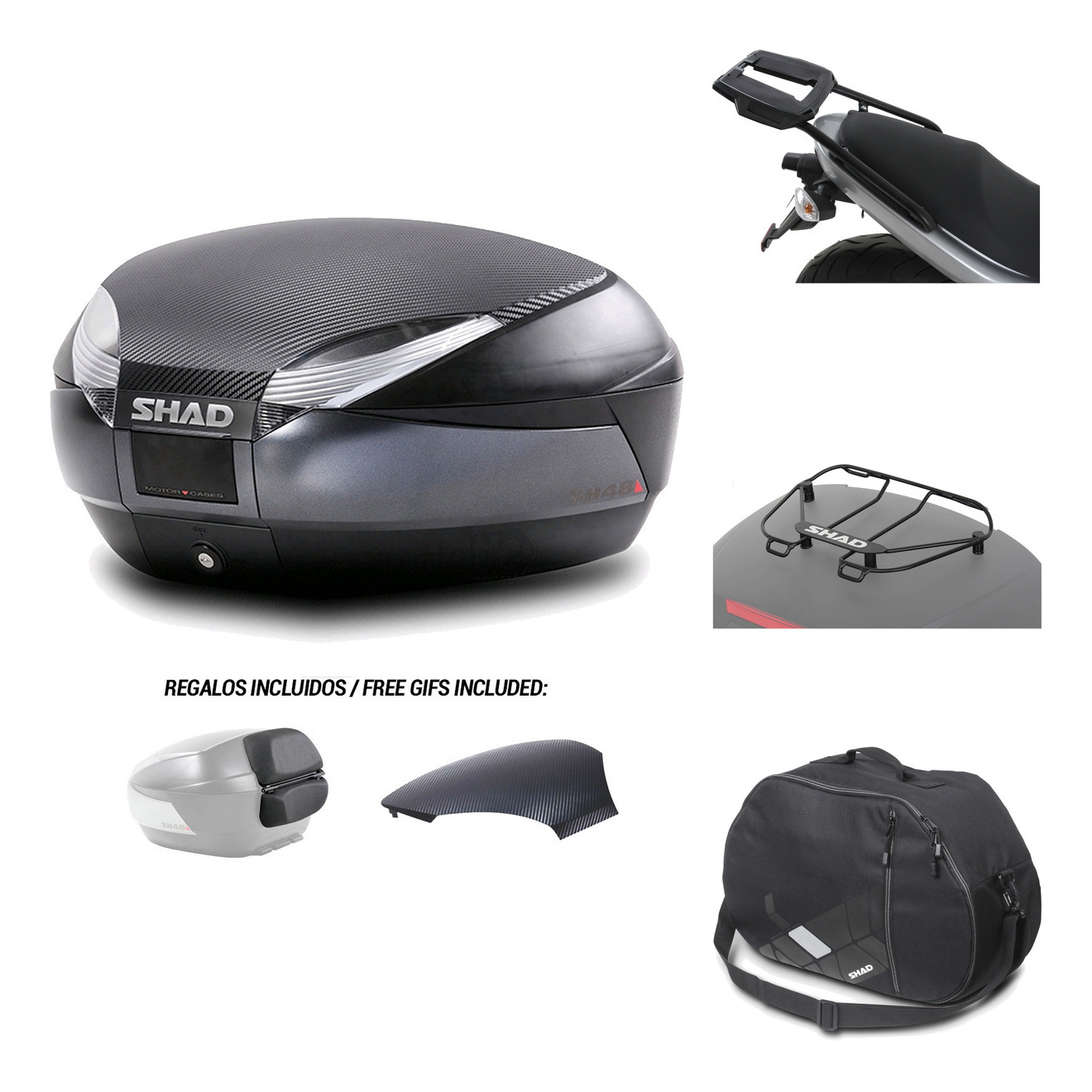 Baul Trasero + Herraje Montaje + Accesorios Sh48 KIT-181119