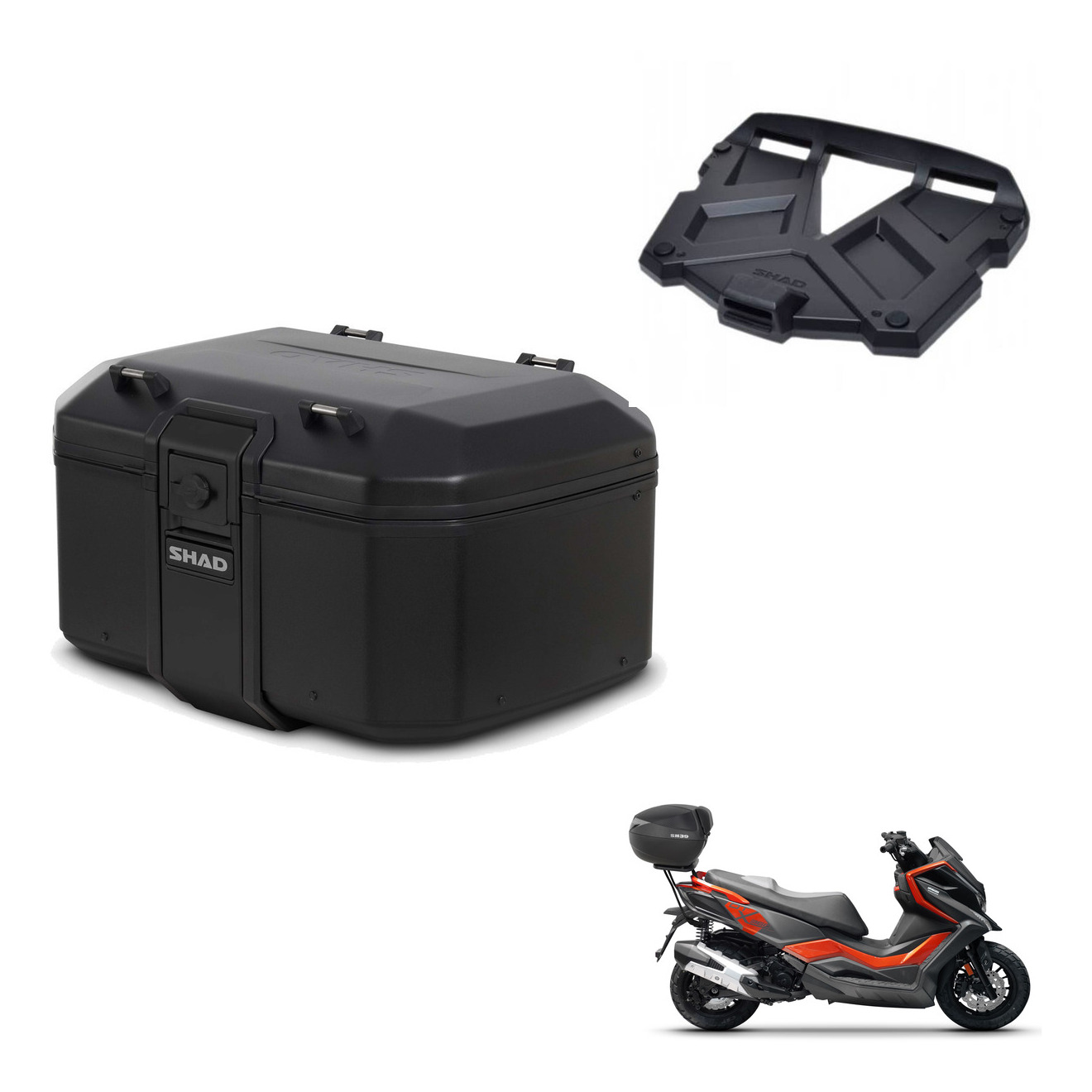 Baul Tr55 Pure Black + Herraje Baul + Pa KIT-569413