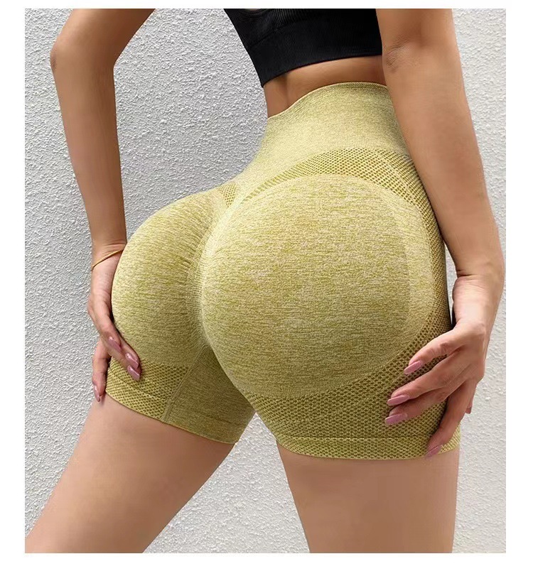 Shorts De Yoga Para Mujer Cintura Alta Secado Rápido Fitness Running Pantalones Deportivos Sin Costuras Transpirables Cómodos
