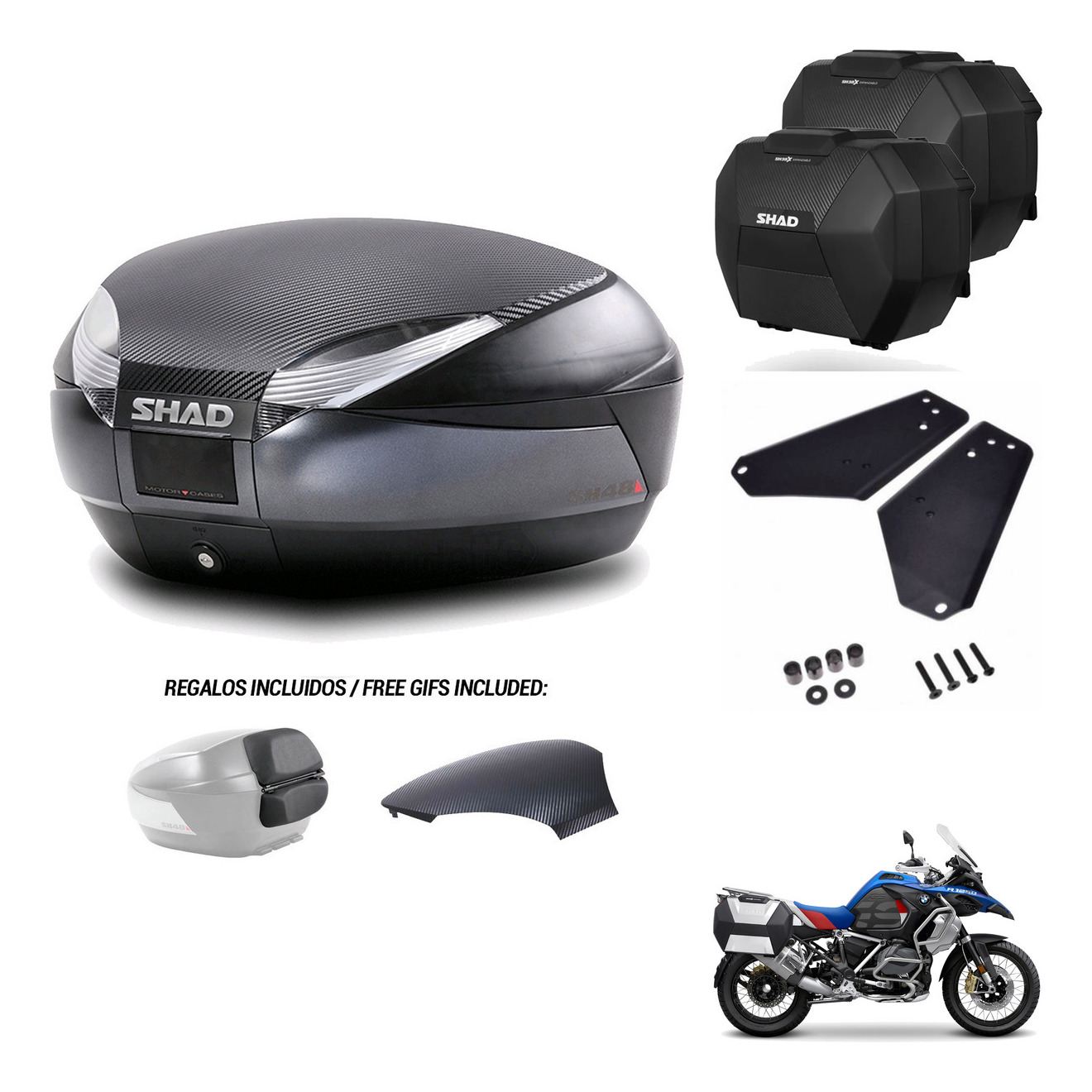 Maletas Sh38x Carbon + Herraje 3P + Herr KIT-574575