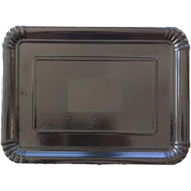 MONOUSO | Bandeja de Cartón Rectangular Negra 22x28 cm (600 Uds)