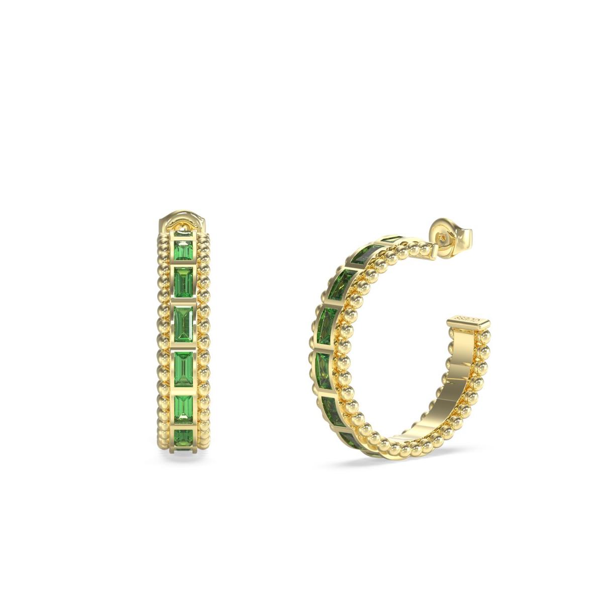 Guess Pendientes Mujer Golden Globes De Acero Dorado, Verde Jube05233jwyggnt-u